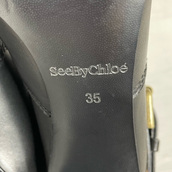 SEE BY CHLOE Cappa Leather Buckle Booties size 35 - Picture 7 of 9